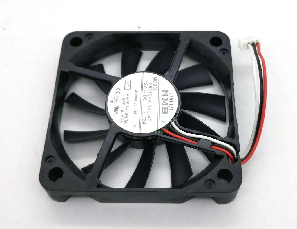 New Original NMB 06010KA-12L-AT DC12V 0.12A 60x60x10MM 3 Lines Tachometer Signal for Projector Cooling Fan