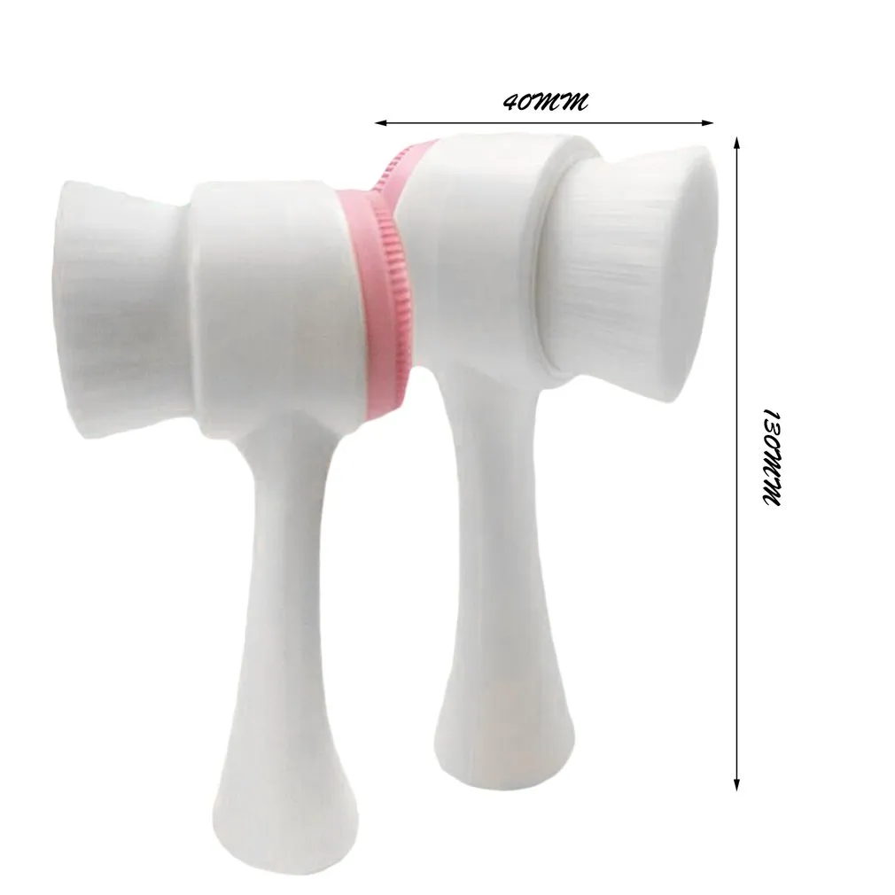 Masseur portatif de vibration de brosse de nettoyant facial de silicone de double côté pour des soins de peau de corps et de visage