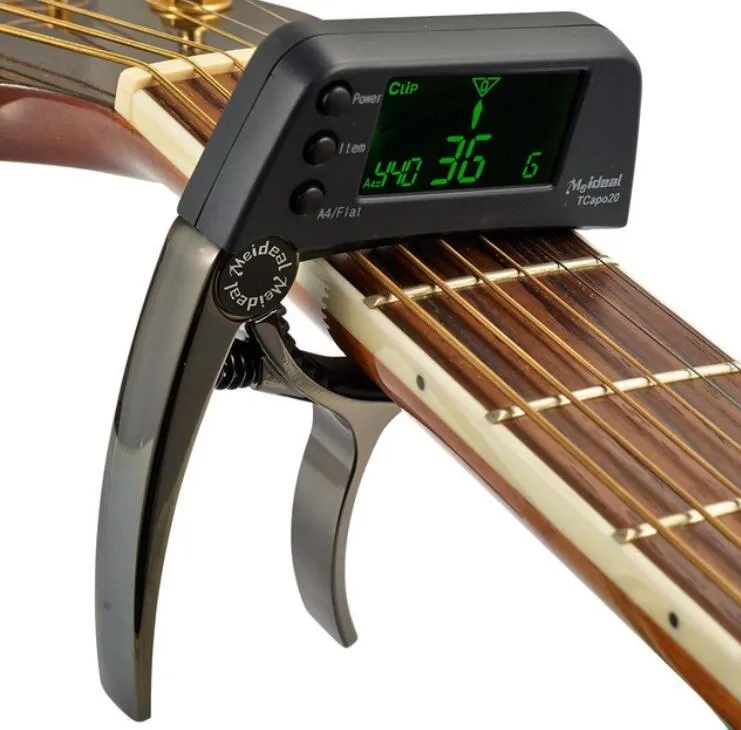 TCapo20 Acoustic Guitar Capo Quick Change Key Guitar Capo Tuner for Electric Guitar Parts Bass Ukulele Chromatic Alloy