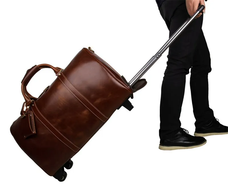 21 Inch Genuine Leather Duffel Bag Rolling Suitcase Carry On Travel Weekend  Overnight Bag from Dhgate Outdoor Bags - price 194.42