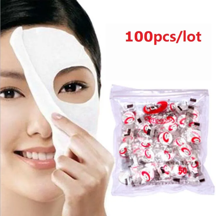 100pcs / lot 새로운 피부 얼굴 관리 DIY 얼굴 압축 화이트닝 마스크 종이 태블릿 마스크 마스크 EMS를 통해 무료 배송