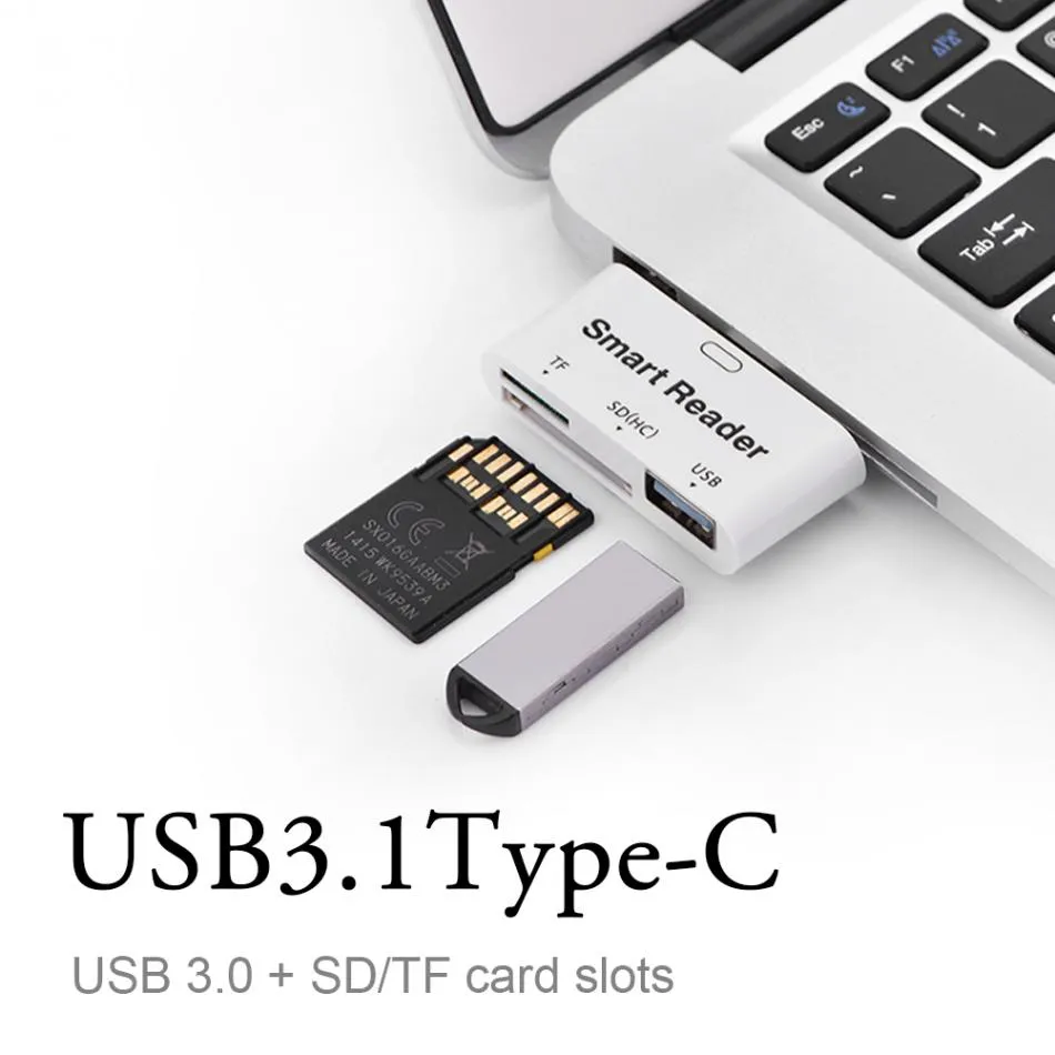 USB3.1 Type C Smart Reader SD / TF Micro SD Memory Card Reader 1