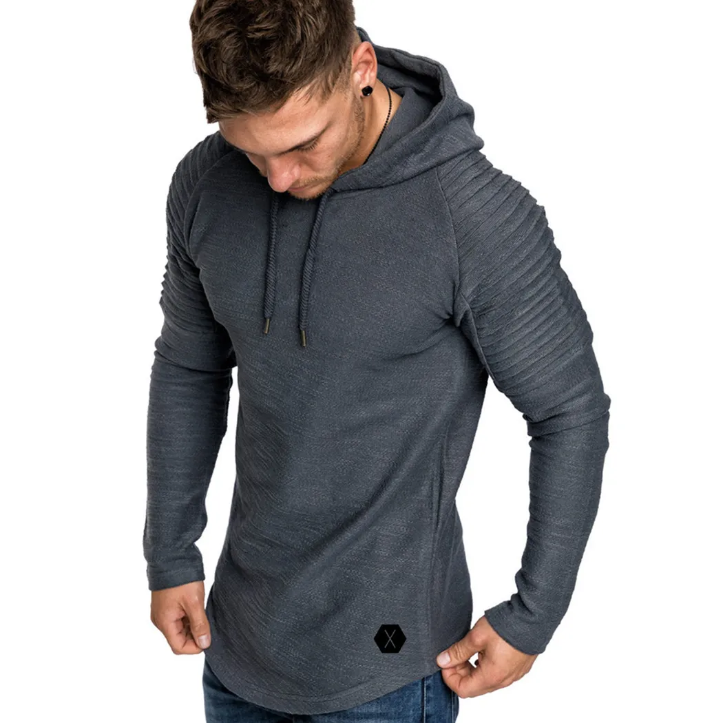 Yeni Erkekler Uzun Kollu Düz Hoodies Moda Ince Kapşonlu Kazak Sonbahar Bahar Artı Boyutu 3XL Kazak Erkek Spor Giysileri Tops