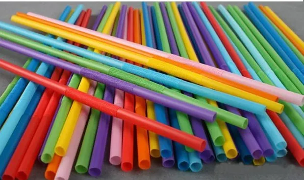 Flexible Plastic Bendy Mixed Colours Party Disposable Drinking Straws Kids Birthday Wedding Decoration Event Supplies267H9898030