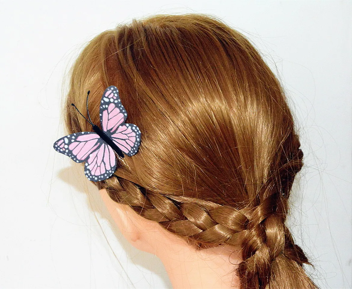 Set di forcine per capelli da sposa: fermaglio per capelli da sposa con farfalla in cristallo rosa pallido - Italia
