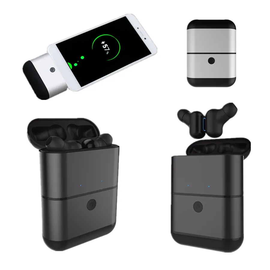 Tipo di separazione X2-TWS di alta qualità Cuffie stereo senza fili Bluetooth Mini Twins Auricolare impermeabile con effetto sonoro HIFI Power Bank