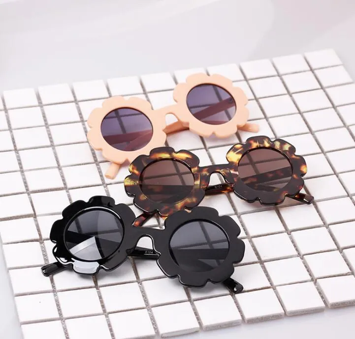 2021 Cute Flower Round kids children Sunglasses UV400 Eyewear Floral Boy girl Lovely Baby Sun Glasses