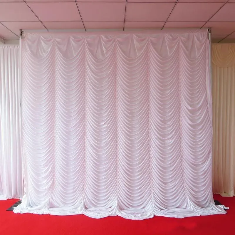 Bianco 3m 6m Ice Knit pieghettato Swag Backdrop Curtain 1PCS MOQ con per banchetti nuziali el Use2270