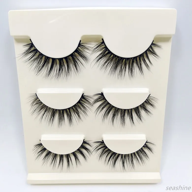 New Style A8 3 أزواج طبيعية رموش كاذبة مزيفة الرموز المزيفة الطويلة الماكياج 3D Real Mink Lash Extension Eyelash Mink الرموش لـ Headma6081890