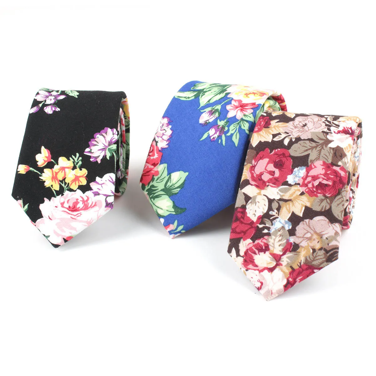 Tager Wilen męski krawat Casual Cotton Floral Chuda krawat 6 cm -various Styles181k
