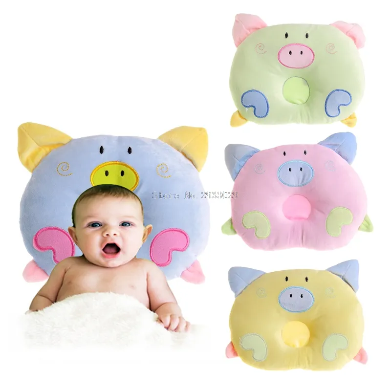 Cuscino anti-rotolamento per bambini Cuscino modellante a testa piatta per dormire con design a maialino adorabile -B116