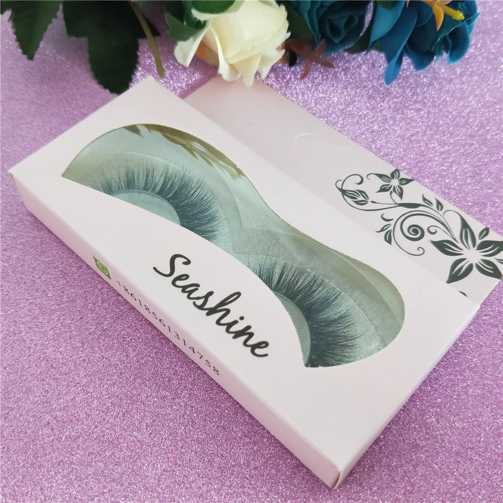 Seashine kostenloser Versand 3D-Wimpern handgefertigte Nerz-Vollstreifen-Wimpern-Make-up-Tools mit individueller Private-Label-Verpackung