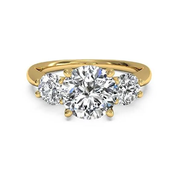 D / F Color 1Ct, 2Ct, 3Ct Lab Diamond Moissanite Ювелирные изделия Желтый 9K, 14K, 18K Золотое кольцо Роскошное обручальное обручальное кольцо с сертификатом