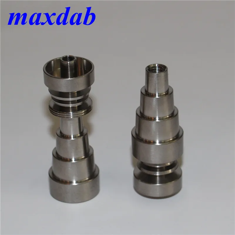 Handverktyg GR2 Titanium Domeless Nail 10/14 / 18mm För glas Bong med Carb Cap Oil Vaxbehållare 120mm Sliver Dabber Tool