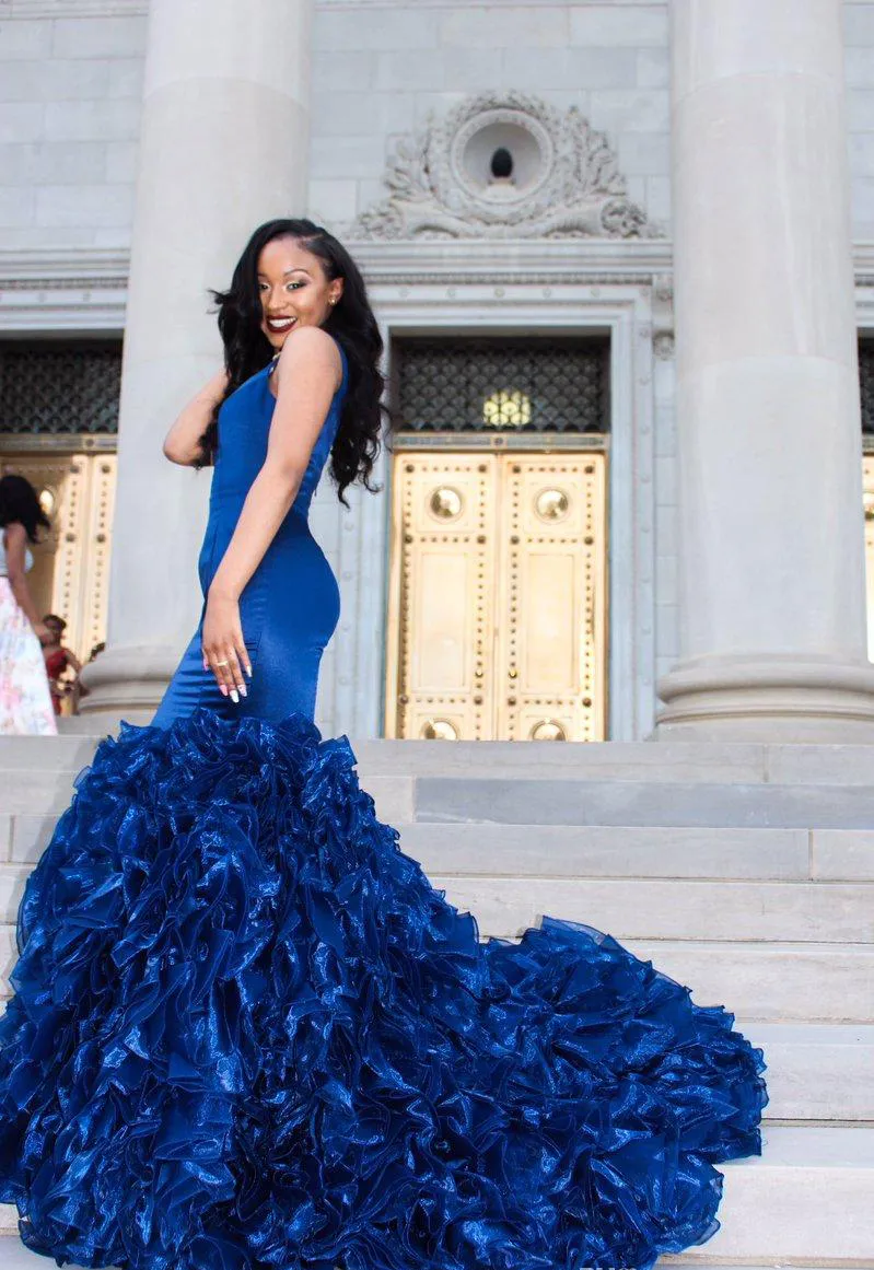 Gown Styles Graduation Blue Dress V-neck Party Dress,navy Blue Graduation  Dress,formal Midi Dress,