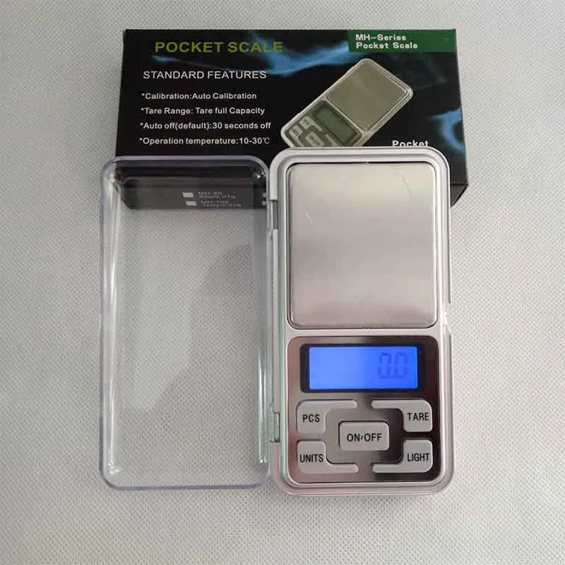 Wholesale Mini Electronic Digital Scale Diamond Jewelry Weigh Balance Pocket Gram LCD Display Scales with Retail Box 500g/0.1g 200g/0.01g juchiv