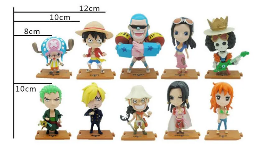 Q version Anime One Piece PVC Action Figures Cute Mini Figure Toys Dolls Model Collection Toy Brinquedos Set Shippin2938