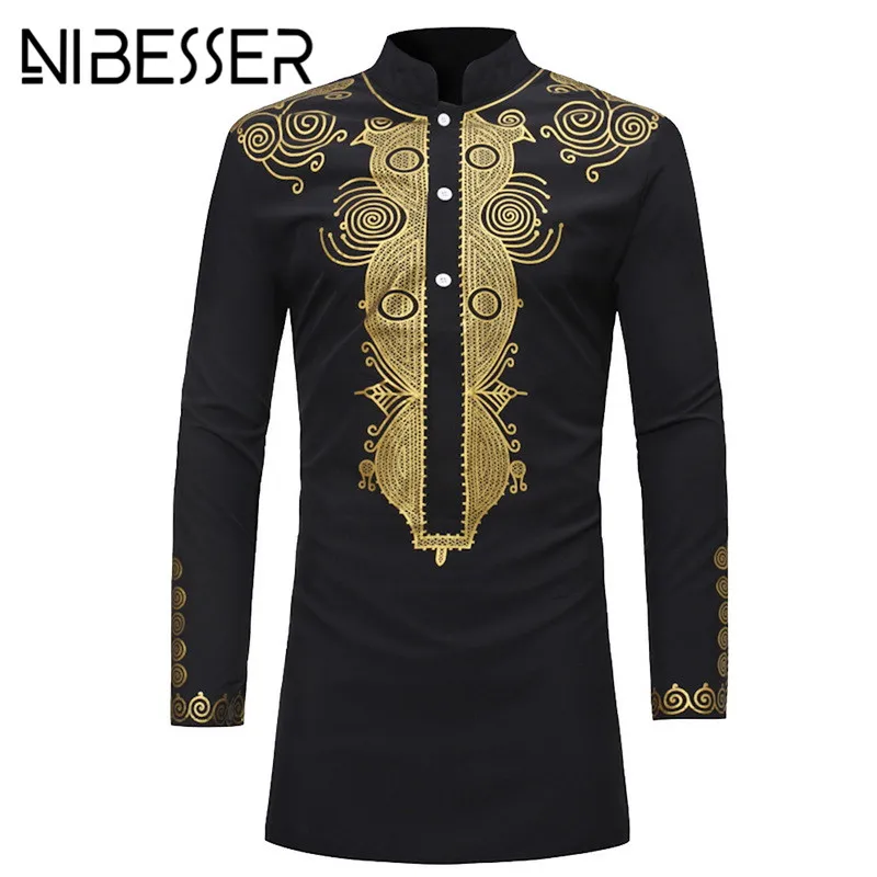 SHUJIN Men Dashiki Dress Shirt Summer African Clothing Man fashion design Shirt African traditional printed Male Hippie201U