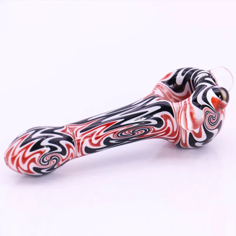 Fantasy Stripe Glass Pipe 5.2" 79g smoking pipes Bubbler For Dry Herb smoke tools