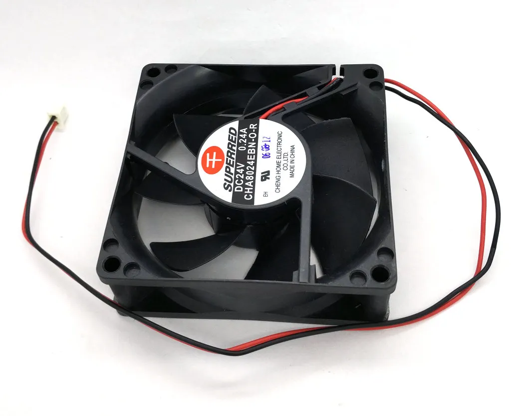 New Original SUPERRED CHA8024EBN-O-R DC24V 0.24A 80*80*25MM Dual Ball Bearing Inverter cooling fan