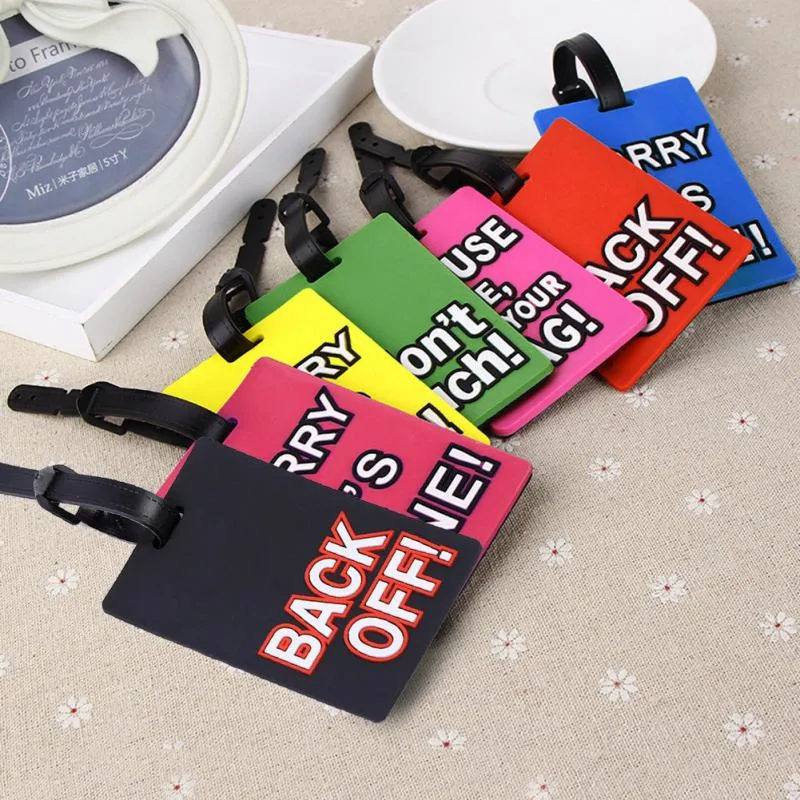 2017 PVC Funky Travel Bagage Label Straps Väska Namn ID Adress Taggar Bagagelappar Gratis frakt