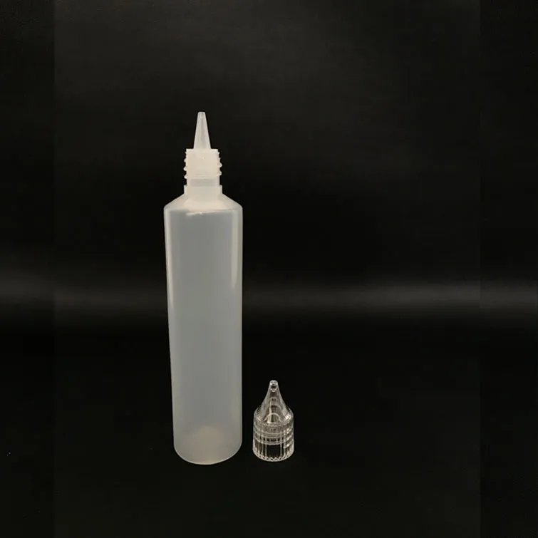 10ml 15ml 30ml 50ml空のボトルクリスタルキャップスリムペンスタイルe-liquidジュースオイルプラスチックPE空のボトル長い薄いチップdhl