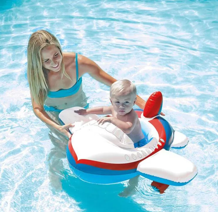 anello di sicurezza per nuoto gonfiabile per bambini anelli di nuoto a forma di auto aerea di cartone animato gonfiano il giocattolo galleggiante per l'equitazione zattera per materasso per piscina per bambini