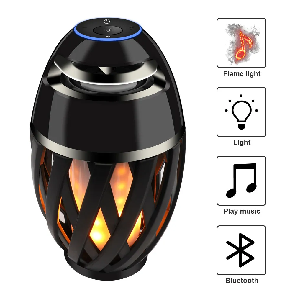 Bluetooth-динамик светодиодная лампа пламени Новые светодиодные лампы пламени Bluetooth-динамик сенсорный мягкий свет Рождественский подарок MP3-плеер колонки в наличии на DHL