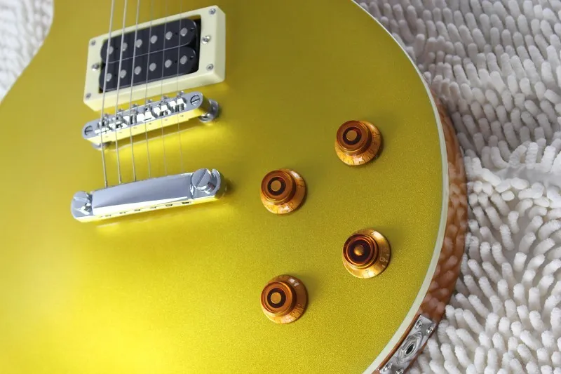 Gratis frakt 2014 Ny ankomst GB Type 1959 Electric Guitar L P Golden Top Metallic Electric Guitar Sale i Stock563