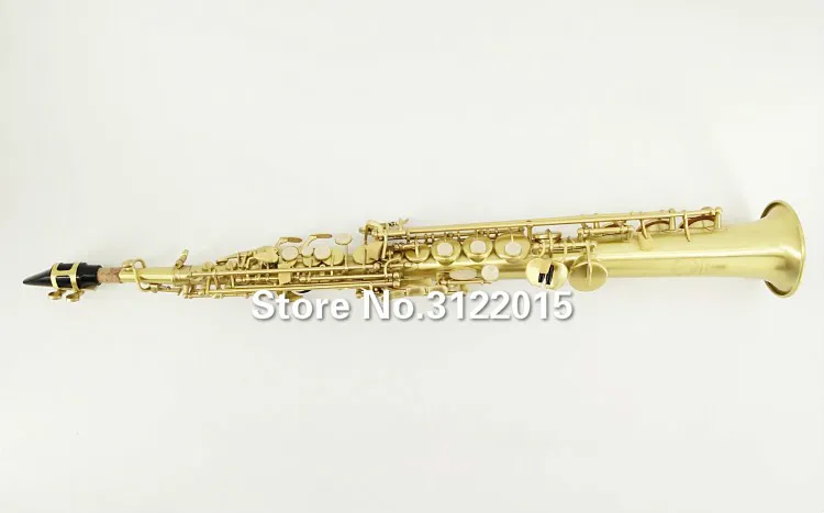 Suzuki B B Messing Soprano Saxofoon Unieke Geborsteld Goud Oppervlak Muziek Instrument Pearl Button met accessoires Gratis verzending