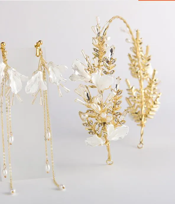 Elegant Gold Hair Pin Accessories Set with Three Different Designs Elegant Floral Metal Hair Clips for Women and Girls Three  main image 3