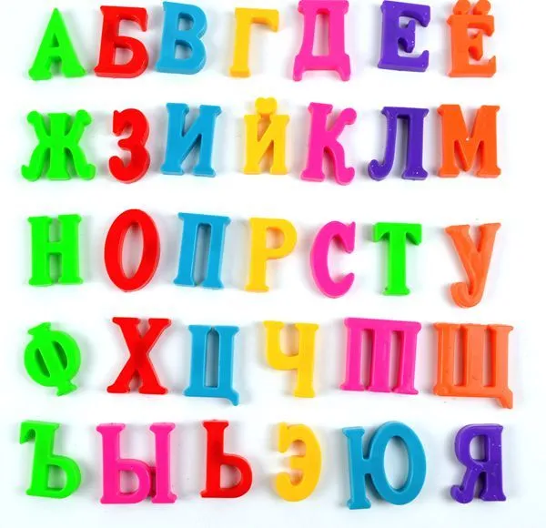 33pcs / 1set 3.5cm alfabeto russo lettere magnetiche bambino apprendimento delle lingue giocattolo frigorifero bacheca costo di fabbrica all'ingrosso a buon mercato