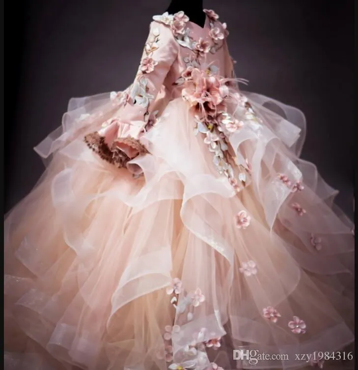 Robe Manches Longues Avec Nœud Papillon Et Imprimé Floral Pour Fille 3-8 Ans - Style Princesse, Coton Doux