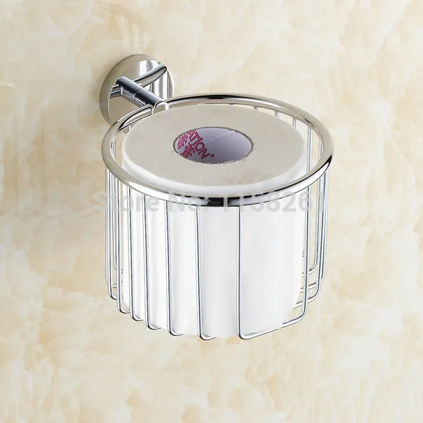 Papierhalter Messing Chrom Toilettenpapierkorb Handtuchhalter Duschaufbewahrung Badezimmerzubehör Bad Wandregal Korb KH-8683