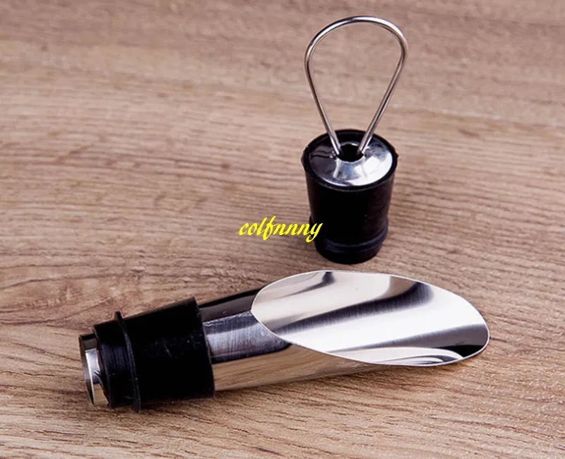 Fast shipping 4 in 1 kit hippocampus Red Wine bottle opener+ Paper cutting knife+ ring+ wine pourer