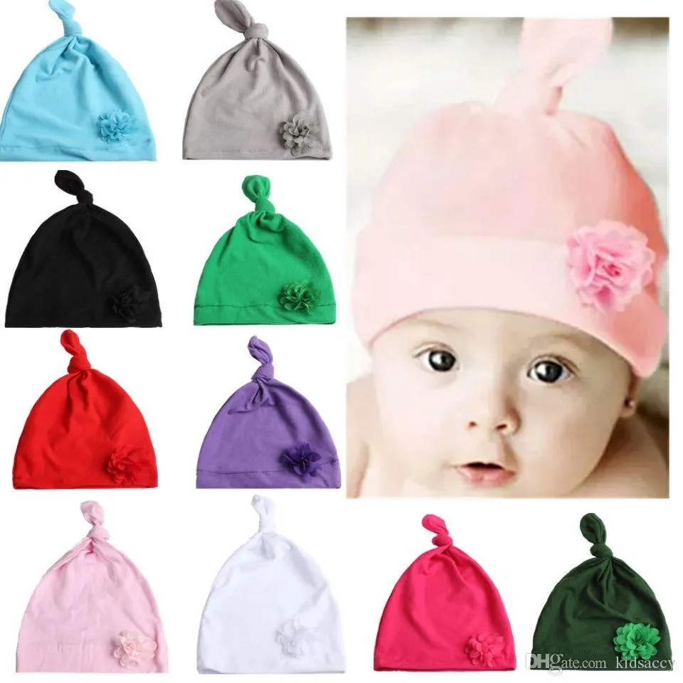 Natale Neonate Cappello Fiore Nodo Copricapo Bambino Bambino Bambini Berretti Turbante Cappelli Accessori per capelli per bambini 10 colori 14226