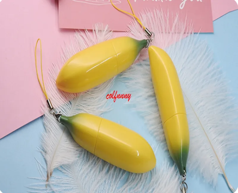 créatif baume à lèvres bouteille pour enfant cadeau cosmétique conteneur Tube vide jaune banane rouge à lèvres Tube avec boîte mignon
