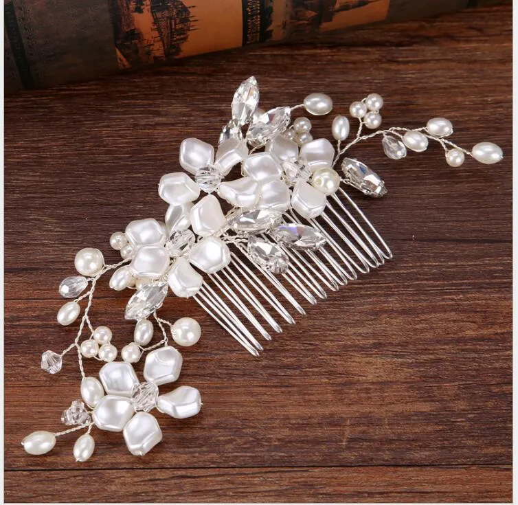 Diademas Ninas 2018 Wedding Flower Hair Combs Hairstyles Pearl Bridal Headpieces Dla Kobiet Akcesoria Do Włosów Acessorio Para Cabelo Hot