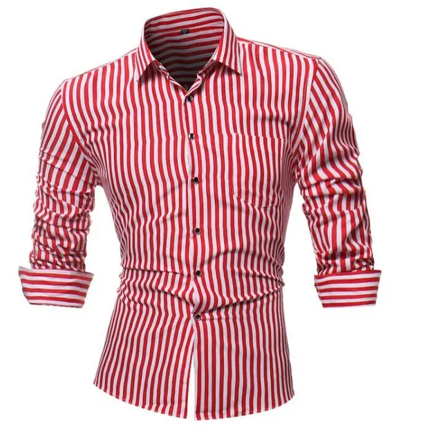 Yeni Erkekler Gömlek Çizgili Uzun Kollu Erkek Gömlekler Camisa Masculina İlkbahar Yaz Marka Casual Erkek Gömlek Boyut 4XL Tops