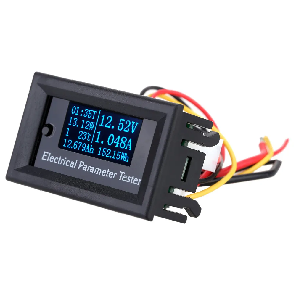 Freeshipping OLED 7-in-1 Electrical Parameter Meter Voltage Current Time Power Energy Capacity Temperature Tester multitester wattmeter