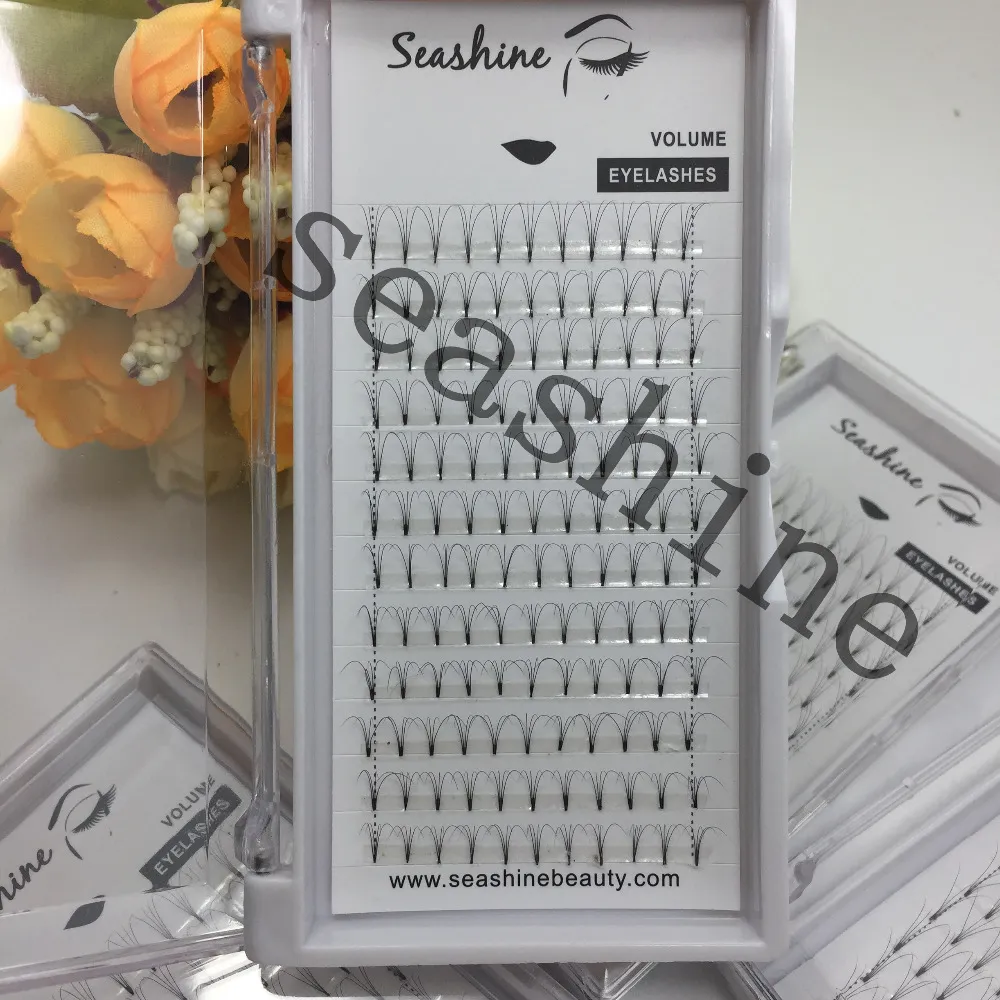 Melhor Vender 4D Russo Volume Cílios Extensão Pestana Individual Fãs Pré Feitos Haste Curta Lashes Fábrica Barato