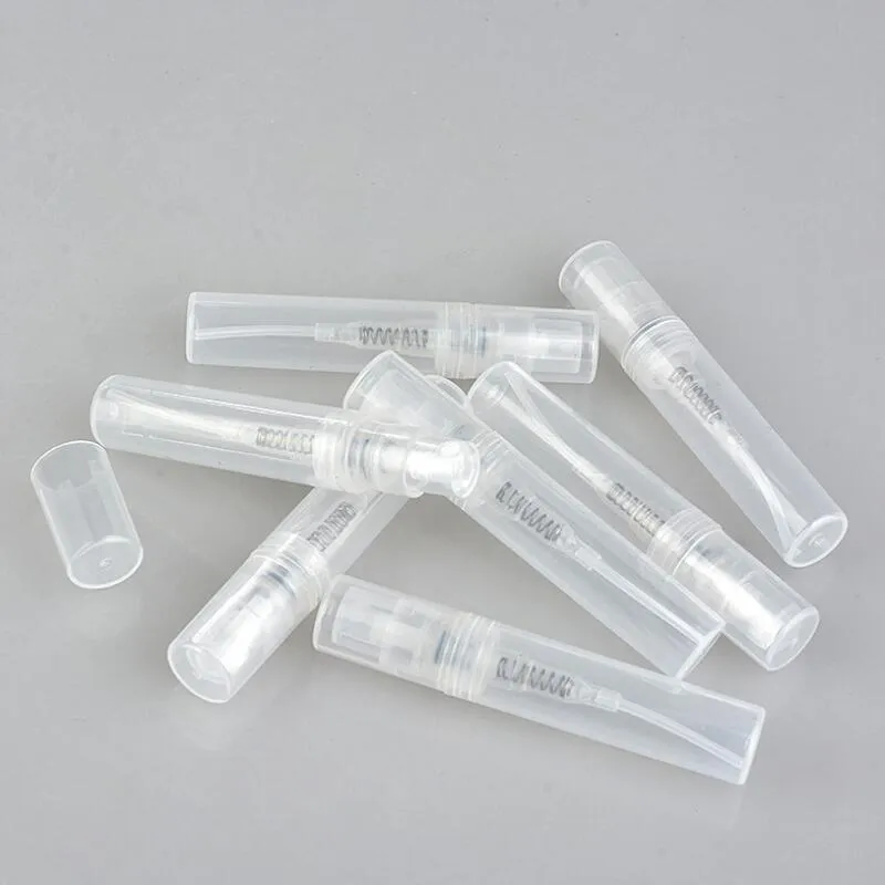 Nieuwste Mode 2ml 3 ml Plastic Parfum Verstuiver Duidelijke parfumfles, lege draagbare transparante spuitfles LX3125