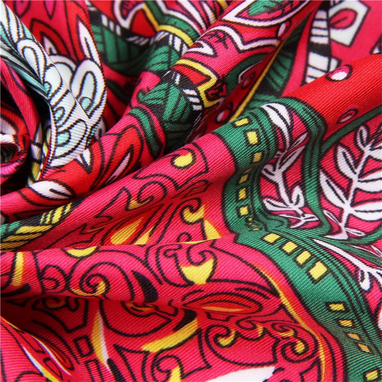 Whose New Fashion Printing Twill Silk Scarves For Women Pannband Kvinnliga STORA STRAG SCALT SACLS BANDANA 130CM 130CM -SEL2379