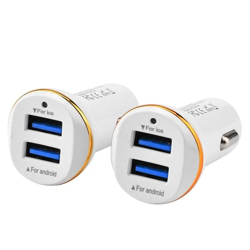 Quick Dual USB Ports 3.1A Caricabatterie auto Caricabatterie Samsung s7 s8 Android Phone GPS mp3