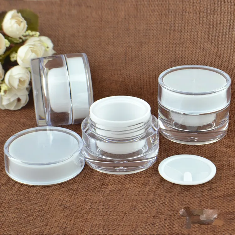 5 10 15 20 30 50 G ML Empty Clear Upscale Refillable Acrylic Makeup Cosmetic Face Cream Lotion Jar Pot Bottle Container with liners