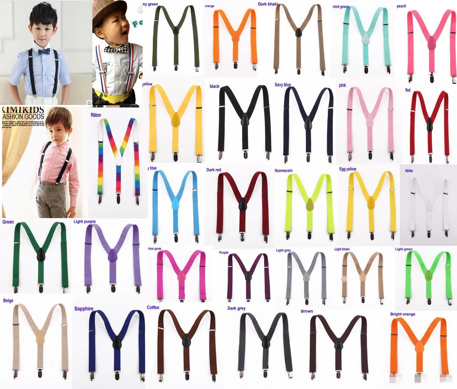 Мода мальчики девочки дети подтяжки высокое качество регулируемый эластичный клип на Y-обратно брекеты детские ремни Детская одежда аксессуары полный цветов