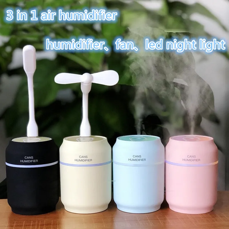 Mini humidificateur portable avec veilleuse led colorée