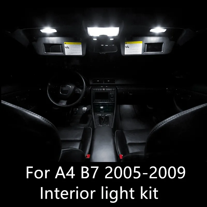 Shinman 18pcs 오류 무료 LED 인테리어 조명 키트 패키지 Audi B7 A4 S4 RS4 액세서리 2005-2009 자동차 인테리어 무료 배송