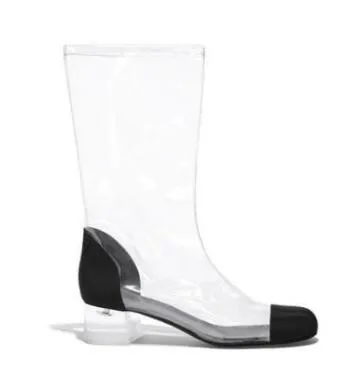 2018 Women Clear PVC Thigh High Boots Sexy Transparent Fashion Street Style shoes T-stage Knee High Boots and Mid-Calf Boots Woman