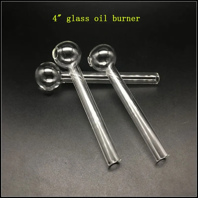 4.0Inch 10CM Clear Oil Burner Glass Pipe Pyrex Glass Oil Burner Pipe Glass Oil Burner Pipe Water Hand Pipes Tobacco Smoking Accessories